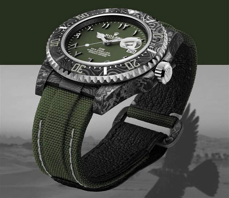 改裝錶品牌DiW近期以海使126600為基礎(chǔ),打造出一款名為”Hunter Arabic”的特殊風(fēng)格作品。(Source:Designa Individual) 意大利鋼門GiGi勞力士Datejust鏤空改裝表極吸睛命名:孤獨(dú)時(shí)光-復(fù)刻表