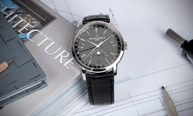 白金材質(zhì)、天鵝絨質(zhì)感灰面,江詩丹頓Traditionnelle全日歷腕表新色亮相-復(fù)刻表