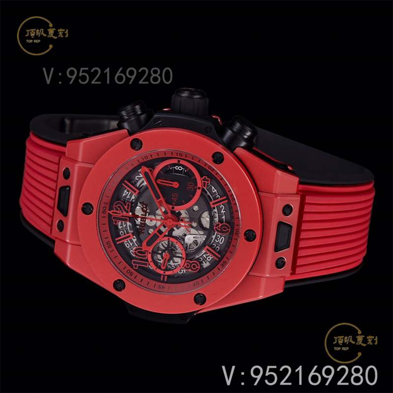 彩色陶瓷工藝展現(xiàn)-BBF廠宇舶恒寶big bang大爆炸法拉利紅色復(fù)刻表-復(fù)刻表