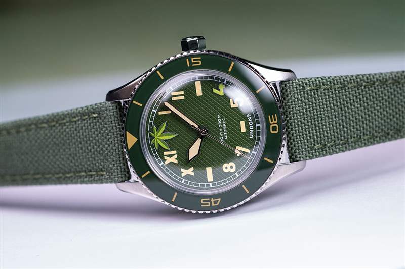 「國外小眾手表」昂當UNDONE.420綠色葉子表盤手表-復刻表