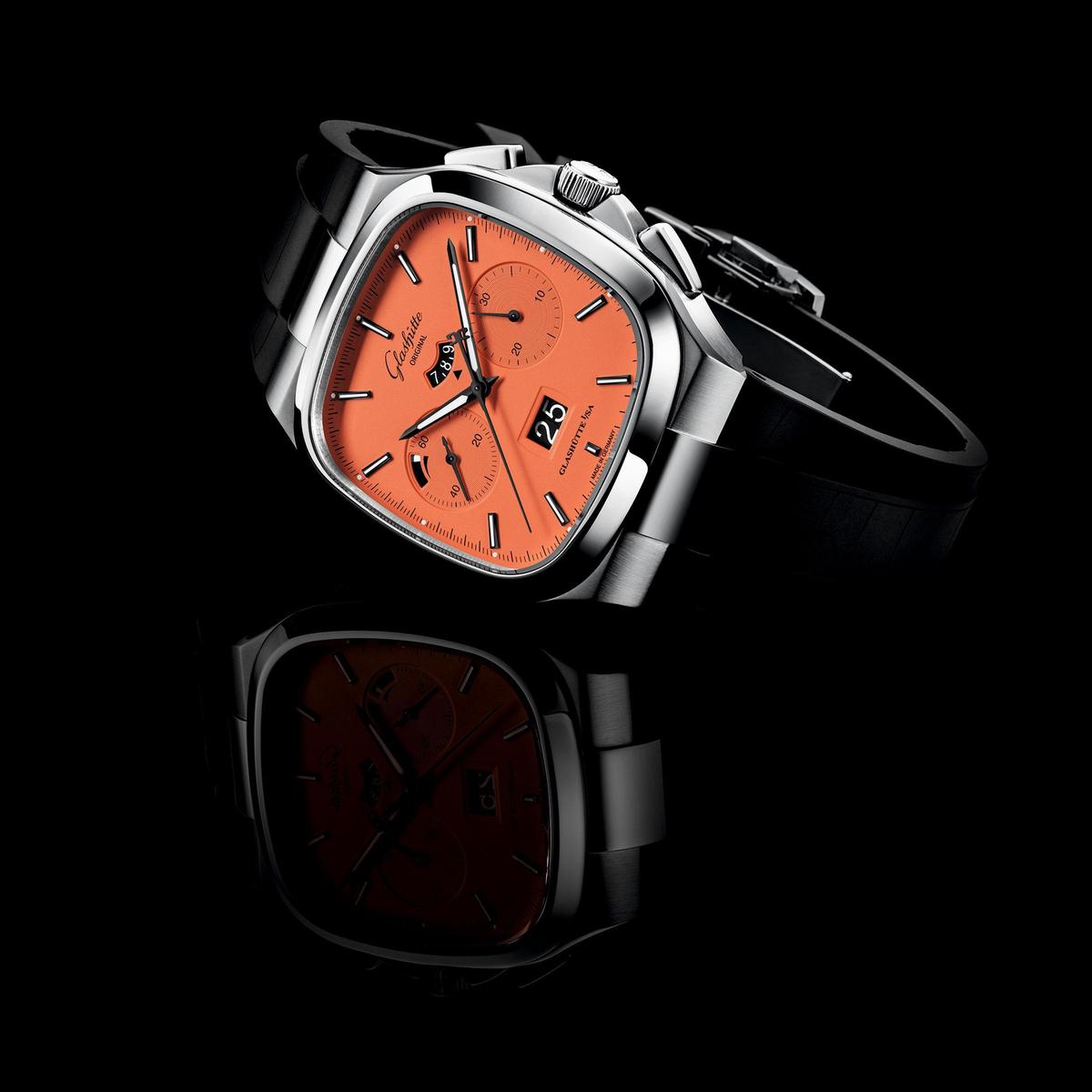 華麗復(fù)古新色登場!格拉蘇蒂原創(chuàng)Seventies大日期計時碼表限量版-復(fù)刻表