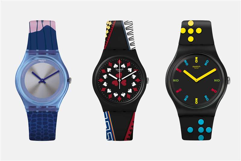斯沃琪X007聯名七彩個性石英手表-復刻表