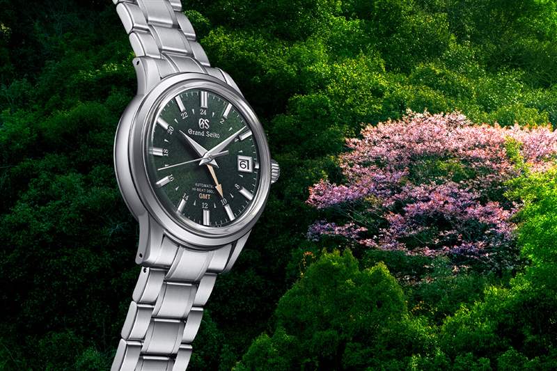 精工表Elegance GMT四季系列山丘湖泊山脈靈感來源設(shè)計(jì)的表盤-復(fù)刻表