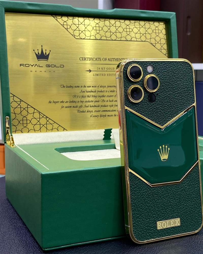 改裝Rolex 勞力士iPhone手機(IG@rg_phone_dxb) Rolex限量版iPhone開箱?24K金打造真土豪風范比戴勞力士更氣派-復刻表