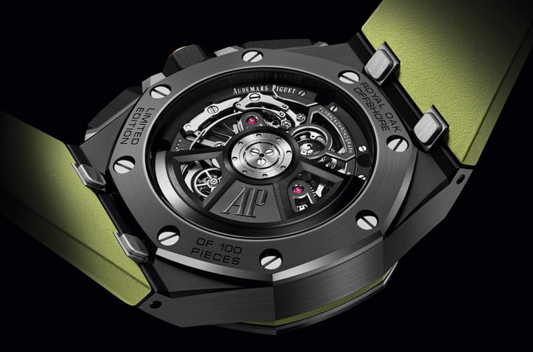 AP皇家橡樹離岸型陀飛輪計(jì)時(shí)碼表改黑陶瓷殼搭綠色新裝上陣-復(fù)刻表
