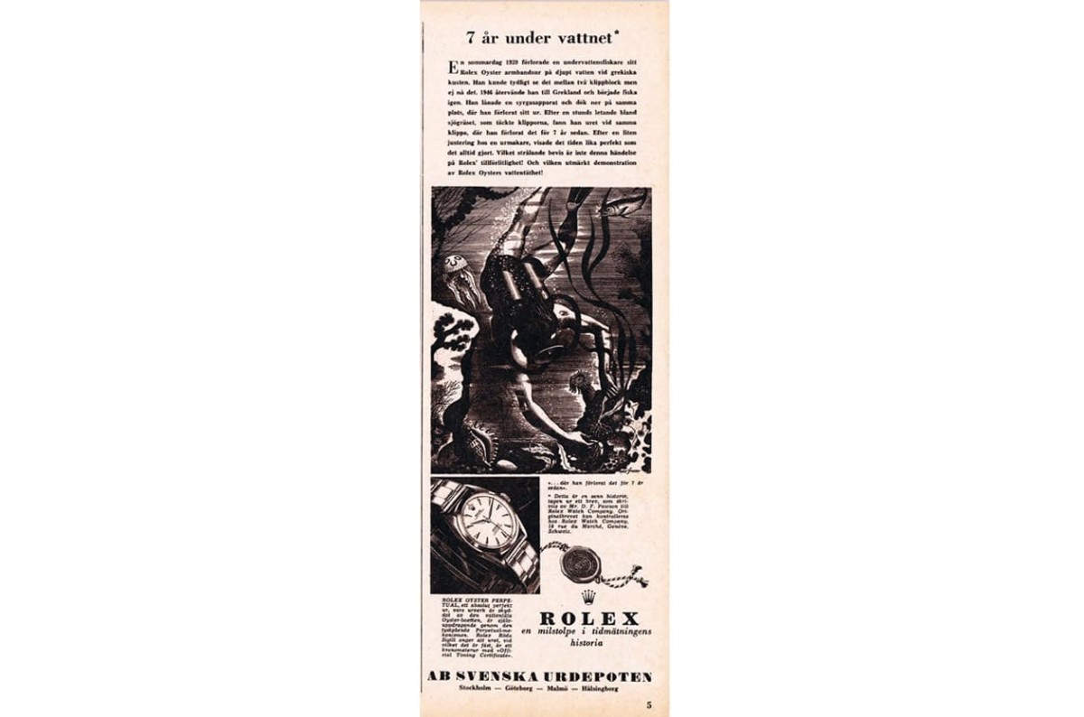 勞力士早期水鬼廣告透露一段神奇的故事-復(fù)刻表