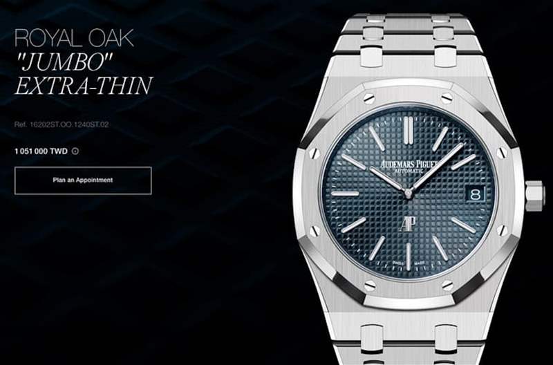 目前AP官網(wǎng)已將皇家橡樹Jumbo超薄二針款型號改為16202ST.OO.1240ST.02,代表機芯自動盤樣式已經(jīng)不是50周年紀(jì)念款的特殊設(shè)計。 (AP) AP最新行情|50周年絕版皇家橡樹Jumbo超薄手表升幅折半仍超2倍-復(fù)刻表