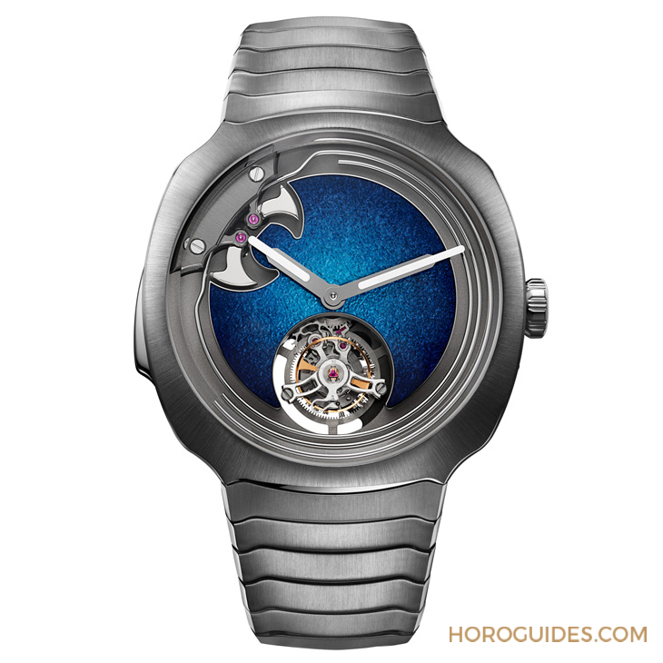 H. MOSER & CIE - 大明火琺瑯煙燻面加身，亨利慕時三問疾速者三問報時陀飛輪藍(lán)色琺瑯概念腕表奪目登場