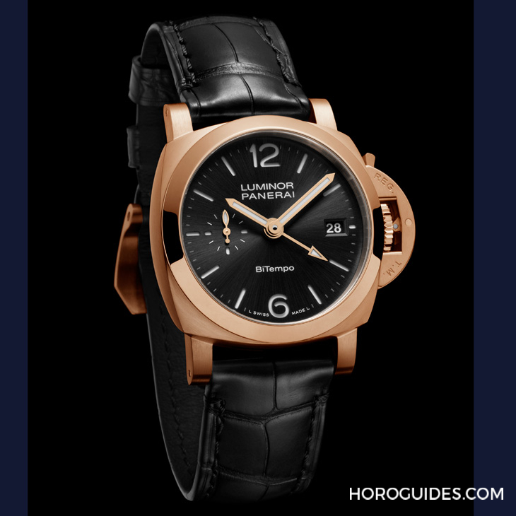 以Goldtech貴金屬材質入作！ 沛納海Luminor Quaranta BiTempo腕表再添一延伸新作PAM01641-復刻表
