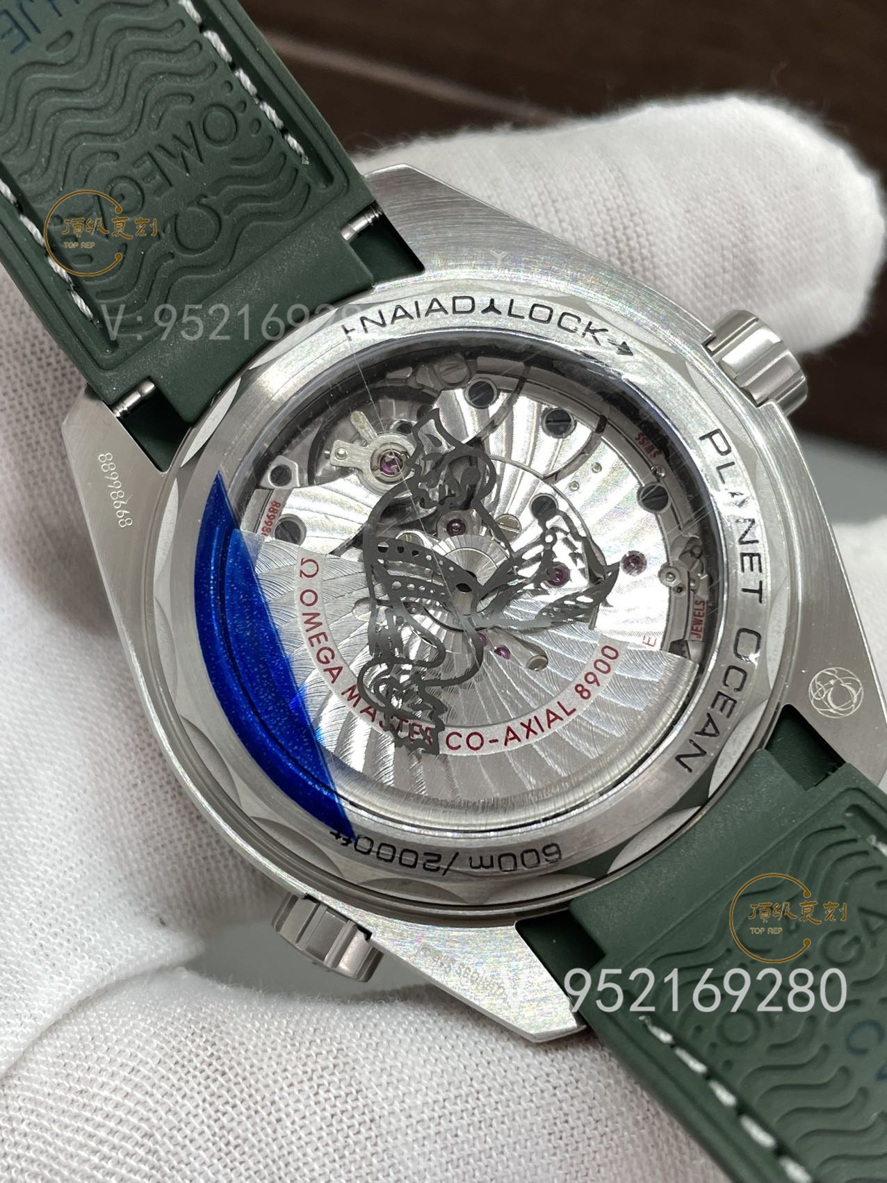 VS廠歐米茄新品海馬600m系列手表綠圈磨砂盤,型號(hào)215.32.44.21.06.001-復(fù)刻表
