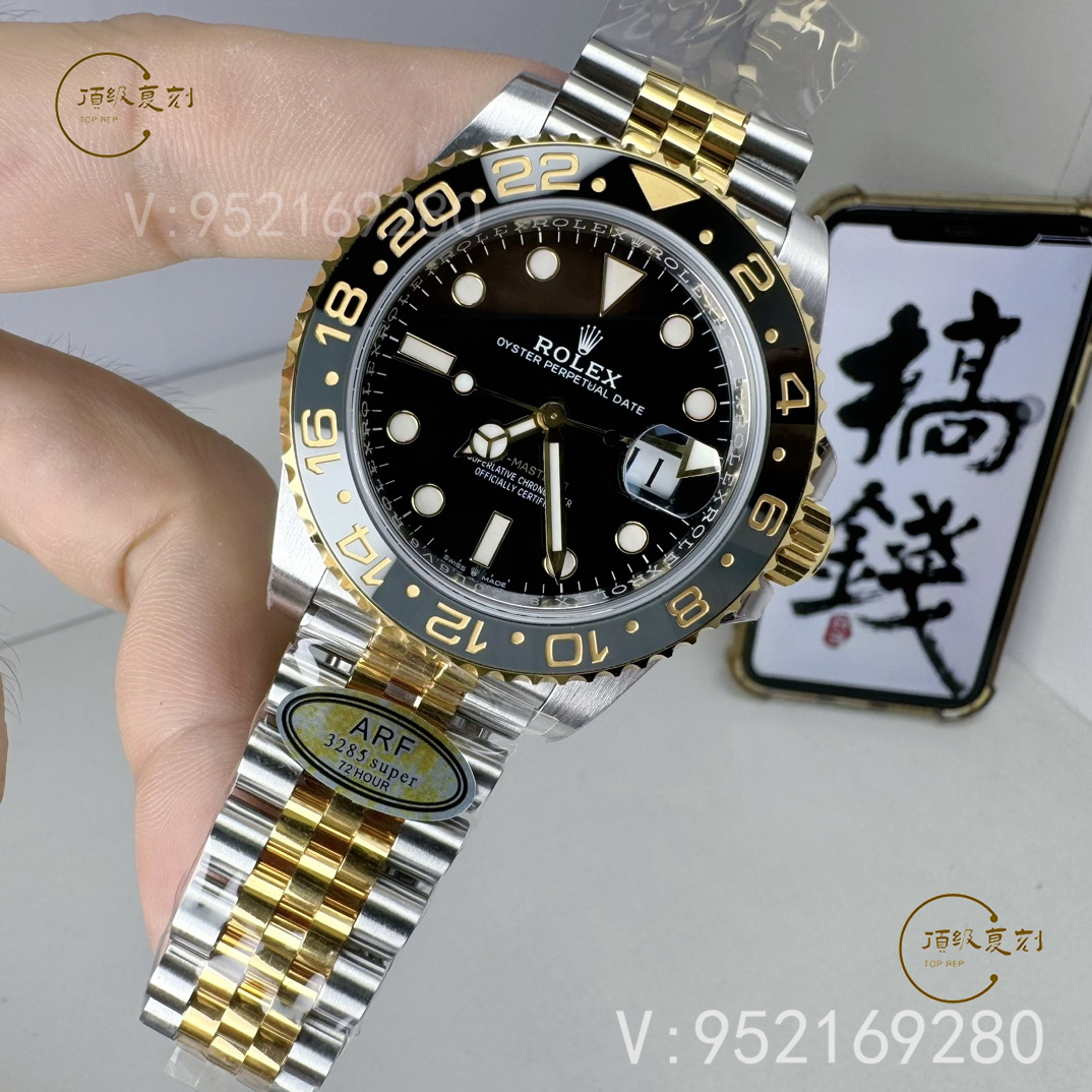 ARF廠新品勞力士配重版格林尼治間金皮蛋圈126713重量多少-復(fù)刻表